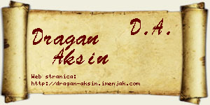 Dragan Aksin vizit kartica